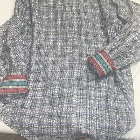 Robert Graham Blue and Red Plaid Button Down Shirt Embroidered - Picture 6 of 8